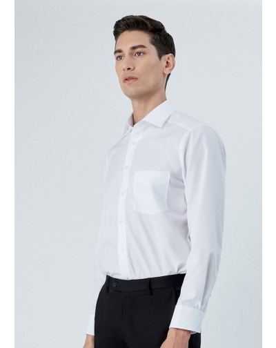 OLYMP เสื้อเชิ้ตแขนยาว ทรง Modern Fit สีขาว ผ้าเรียบ