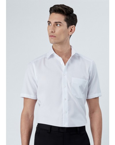 OLYMP เสื้อเชิ้ตผู้ชาย แขนสั้น ทรงตรง Modern Fit สีขาว